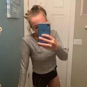 gray ROMWE sweater long sleeve